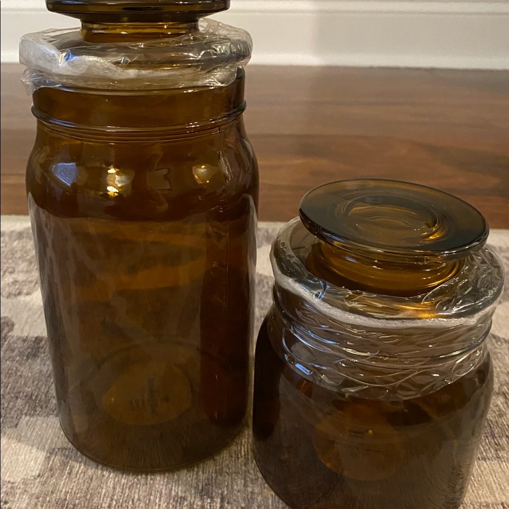 NWT Hearth & Hand Amber Jar Set